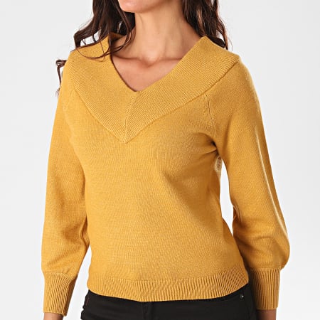 Only Pull Femme Shanon Jaune Moutarde Ryses