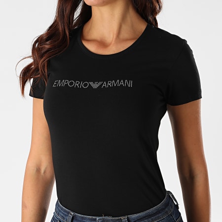 Emporio Armani - Tee Shirt Femme A Strass 163139-0A263 Noir