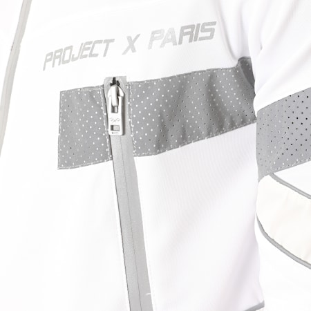Project X Paris - Veste Zippée Capuche 2030088 Blanc Réfléchissant