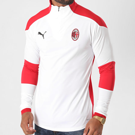 Puma - Tee Shirt De Sport Manches Longues AC Milan 758193 Blanc Rouge