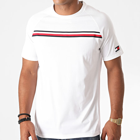 Tommy Hilfiger - Tee Shirt Stripe 0515 Blanc
