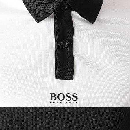 BOSS - Polo Manches Longues Plisy 1 Blanc Noir