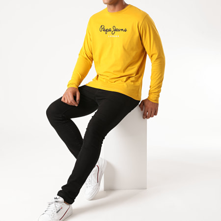 Pepe Jeans - Tee Shirt Manches Longues Eggo Long jaune Moutarde