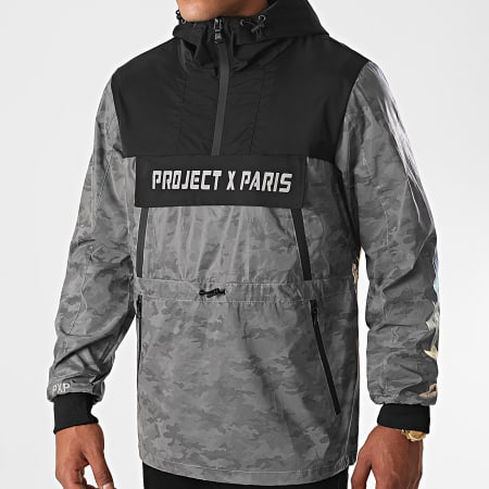 Project X Paris - Veste Outdoor Capuche 2020076 Gris Réfléchissant Camouflage