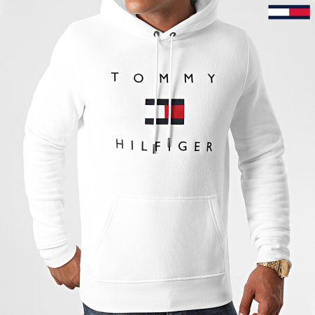 Tommy Hilfiger - Sweat Capuche Tommy Flag 4203 Blanc