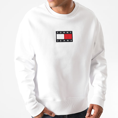 Tommy Jeans - Sweat Crewneck Small Flag 8488 Blanc