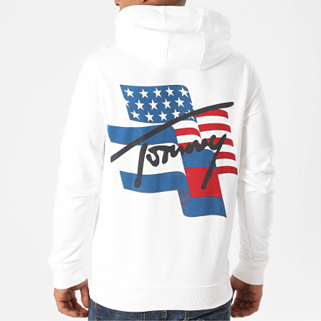 Tommy Jeans - Sweat Capuche Flag Graphic 8703 Blanc