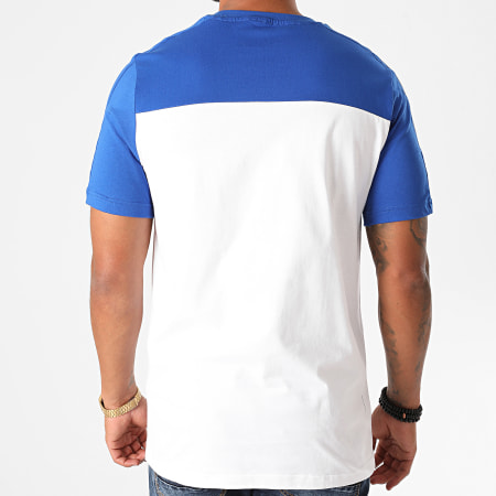 Adidas Performance - Tee Shirt A Bandes Essential Colorblock GD5479 Blanc Bleu Roi