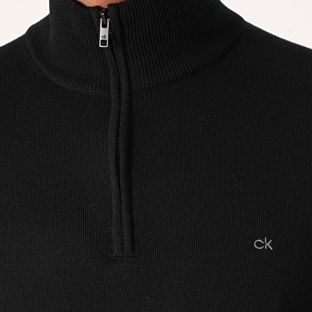 Calvin Klein - Sweat Col Zippé Superior Wool 5939 Noir