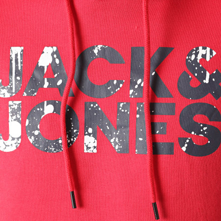 Jack And Jones - Sweat Capuche Splash Rouge