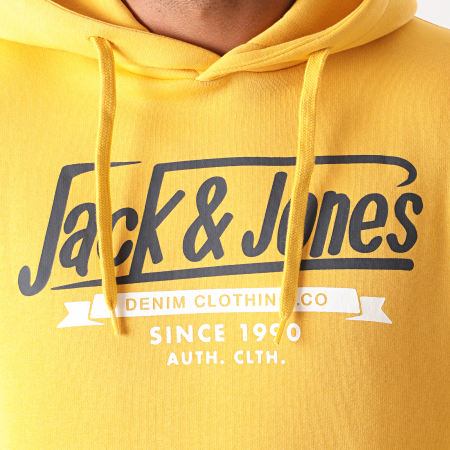 Jack And Jones - Sweat Capuche Logo Jaune