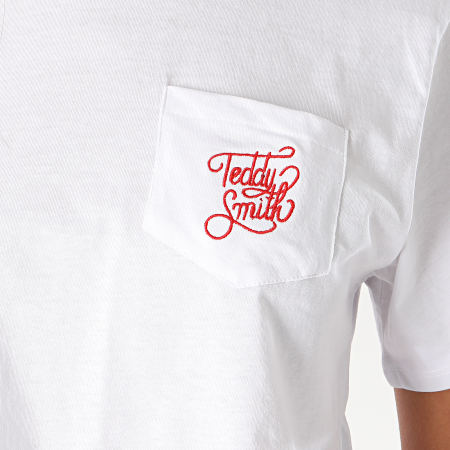 Teddy Smith - Tee Shirt Poche Femme Hazel Blanc