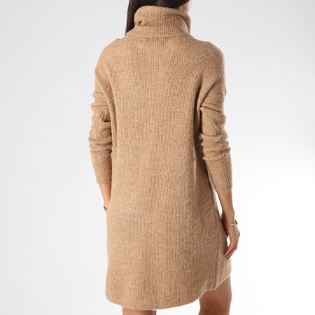 Only - Robe Pull Femme Manches Longues Jana Beige Chiné