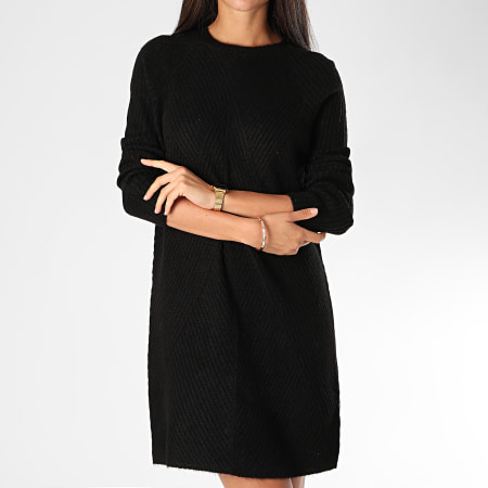 Only - Robe Pull Femme Manches Longues Carol Noir