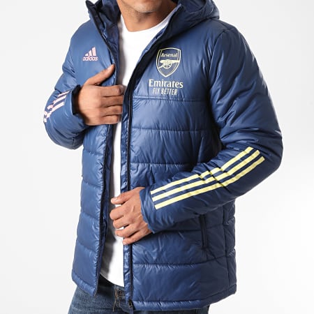 Adidas Performance - Doudoune Capuche A Bandes Arsenal FC Winter FQ6181 Bleu Marine