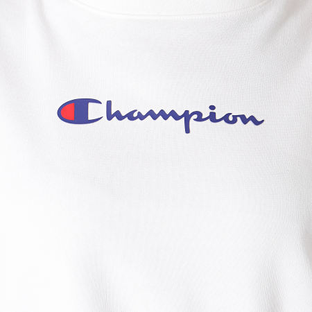 Champion - Sweat Capuche Femme A Bandes 113338 Blanc