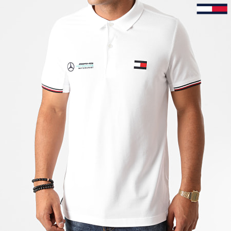 Tommy Hilfiger - Polo Manches Courtes 1 MB Logo 8493 Blanc