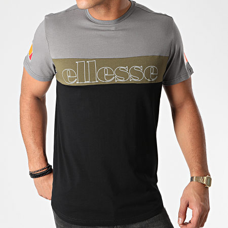 Ellesse - Tee Shirt Pogbino SXG10687 Noir Gris Anthracite Vert Kaki Réfléchissant