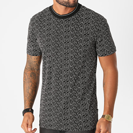 Calvin Klein - Tee Shirt Allover Logo Print 5947 Noir
