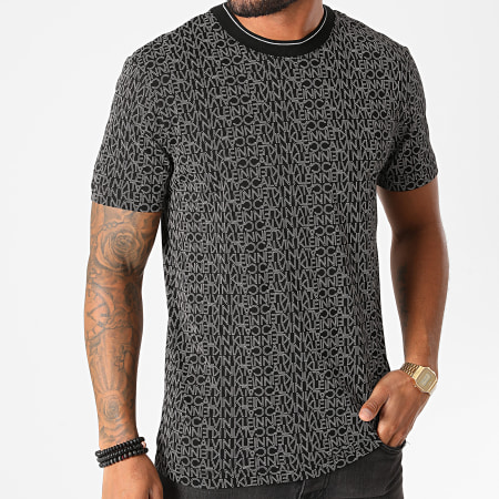 Calvin Klein - Tee Shirt Allover Logo Print 5947 Noir