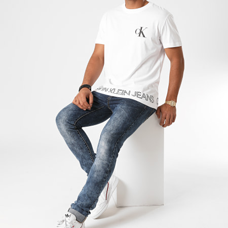 Calvin Klein - Tee Shirt Outline Logo 6457 Blanc