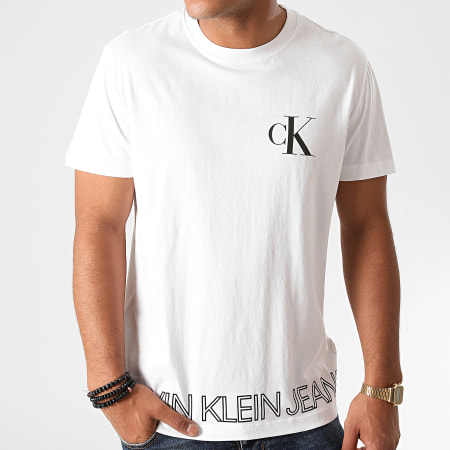 Calvin Klein - Tee Shirt Outline Logo 6457 Blanc