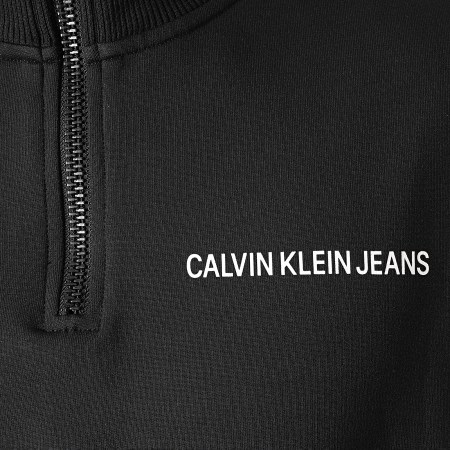 Calvin Klein - Sweat Col Zippé Stretch Logo 6523 Noir
