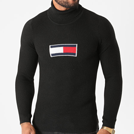 Tommy Jeans - Pull Col Roulé Tommy Flag 8857 Noir