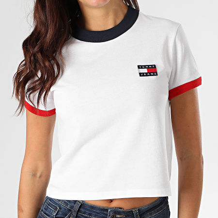 Tommy Jeans - Tee Shirt Femme Tommy Badge 8971 Blanc