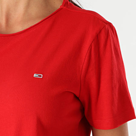 Tommy Jeans - Tee Shirt Slim Femme 9437 Rouge