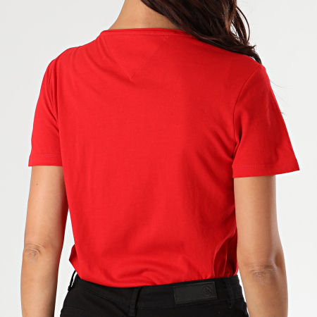 Tommy Jeans - Tee Shirt Slim Femme 9437 Rouge