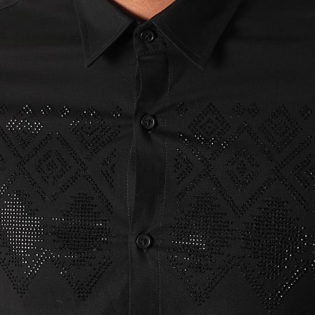Classic Series - Chemise Manches Longues A Strass 1101 Noir