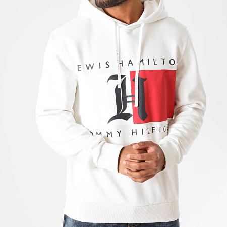 Tommy Hilfiger - Sweat Capuche Lewis Hamilton Fleece Logo 5355 Ecru