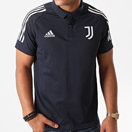 Adidas Sportswear - Polo Manches Courtes A Bandes Juventus FR4290 Bleu Marine