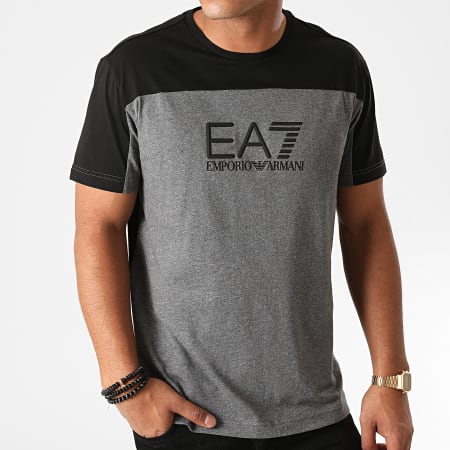 EA7 Emporio Armani - Tee Shirt 6HPT52-PJT3Z Gris Anthracite Chiné Noir