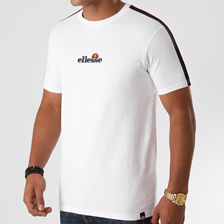 Ellesse - Tee Shirt A Bandes Carcano SHG09759 Blanc