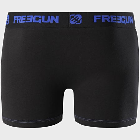Freegun - Boxer Coton Noir Bleu Roi