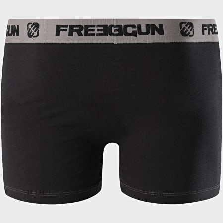 Freegun - Boxer Coton Noir Gris