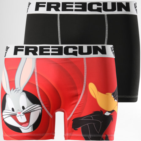 Freegun - Lot De 2 Boxers Looney Tunes Noir Rouge
