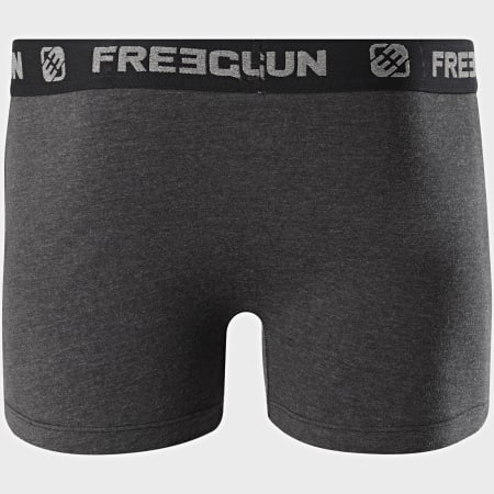 Freegun - Boxer Coton Ultrasoft Gris Anthracite Chiné