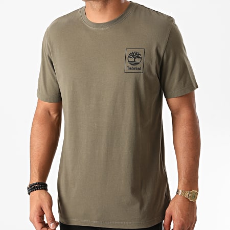 Timberland - Tee Shirt Back Logo Camo A2AFV Vert Kaki Camouflage