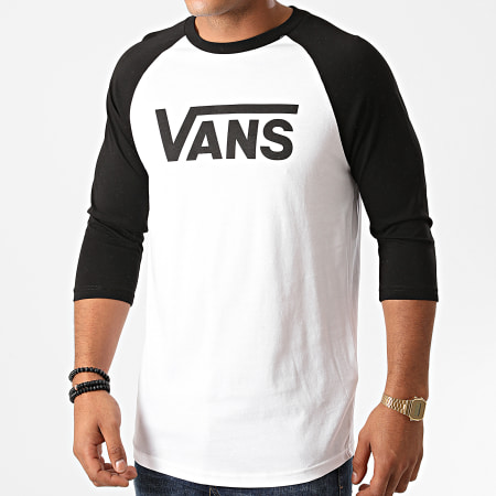 Vans - Slim Classic Raglan Camiseta 2QQYB2 Blanco Negro