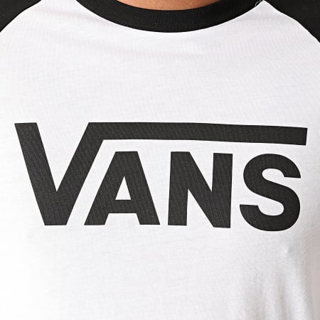 Vans - Tee Shirt Slim Classic Raglan 2QQYB2 Blanc Noir