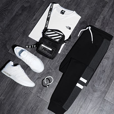 LBO - Pantalon Jogging Tricolore 1336 Noir Gris Blanc