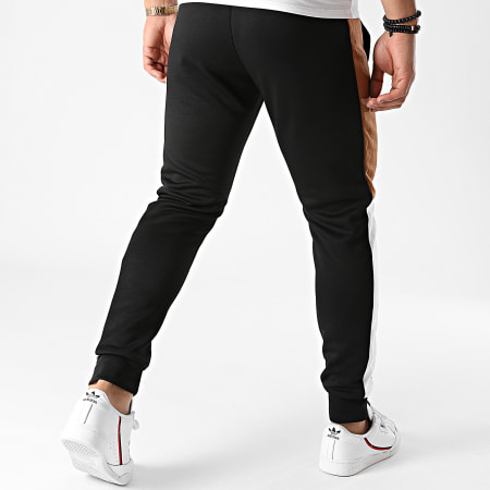 LBO - Pantaloni da jogging a fascia Poly 1333 Nero Bianco Cammello