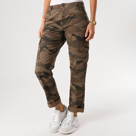 Only - Pantalon Cargo Femme Army Vert Kaki Camouflage