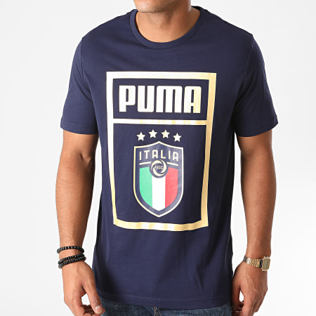 Puma - Tee Shirt FIGC DNA 757504 Bleu Marine