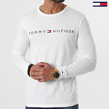Tommy Hilfiger - Tee Shirt Manches Longues Logo 1171 Blanc