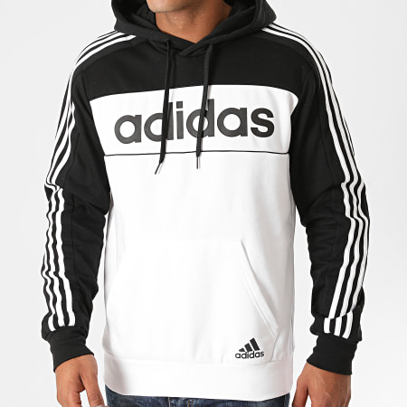 Adidas Sportswear - Sweat Capuche A Bandes GD5477 Blanc Noir