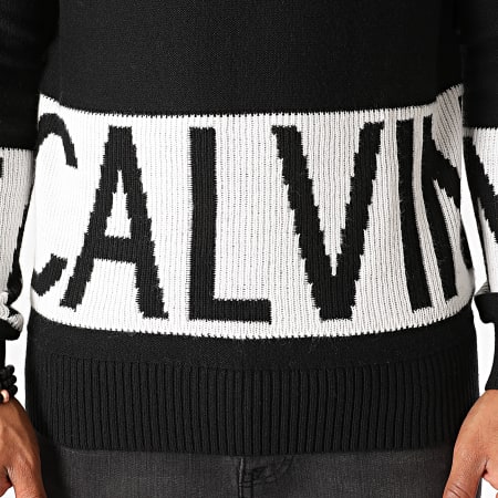 Calvin Klein - Pull Blocking Logo 6583 Noir Blanc